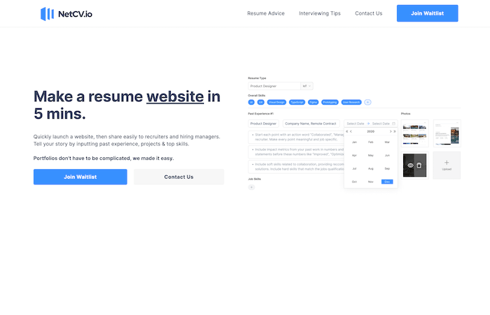 NetCV portfolio builder