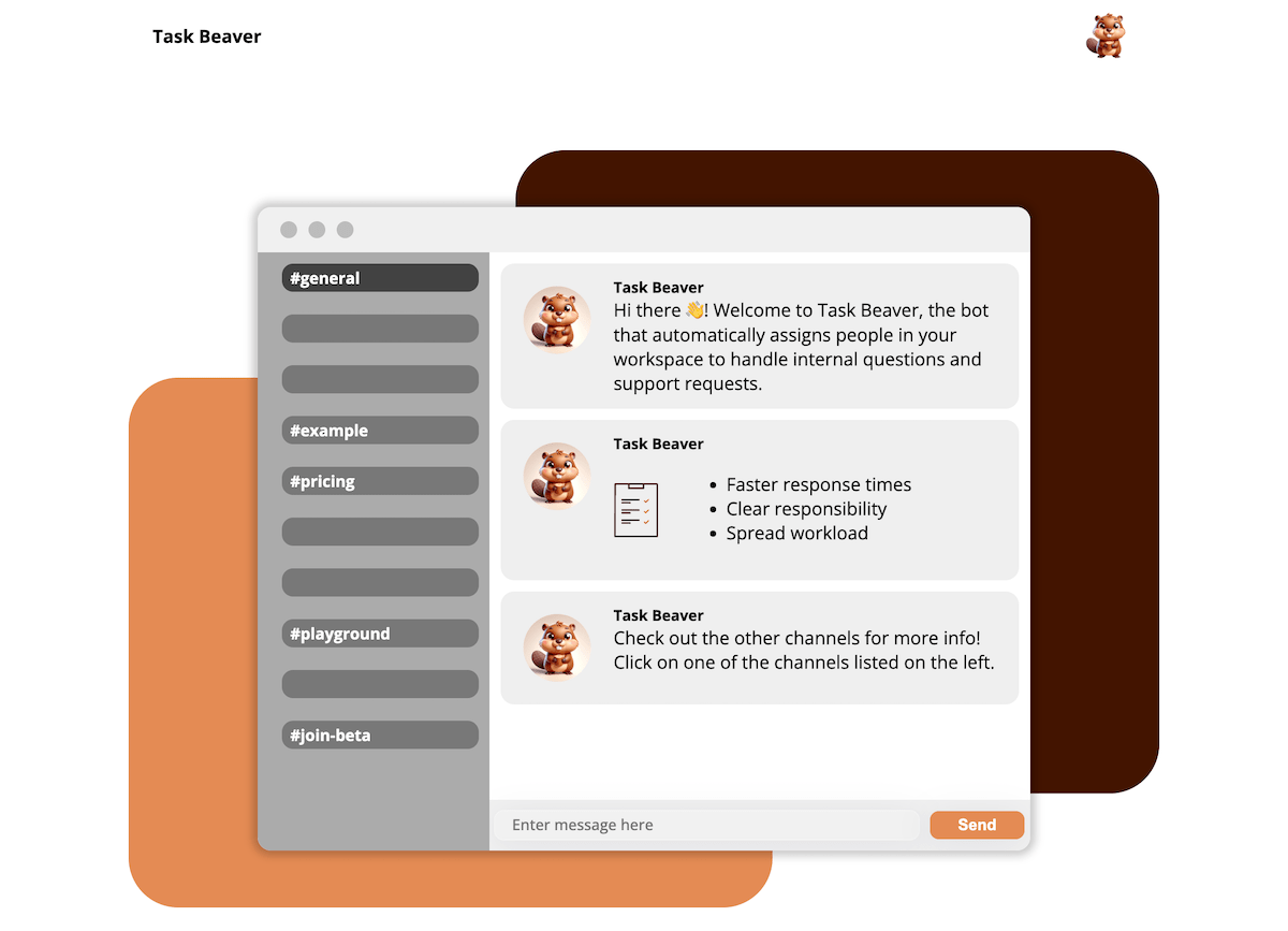 Task Beaver landing page